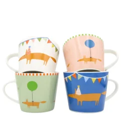 Scion Living - Animal Mug - Mr Fox Balloon - Pink - 350ml