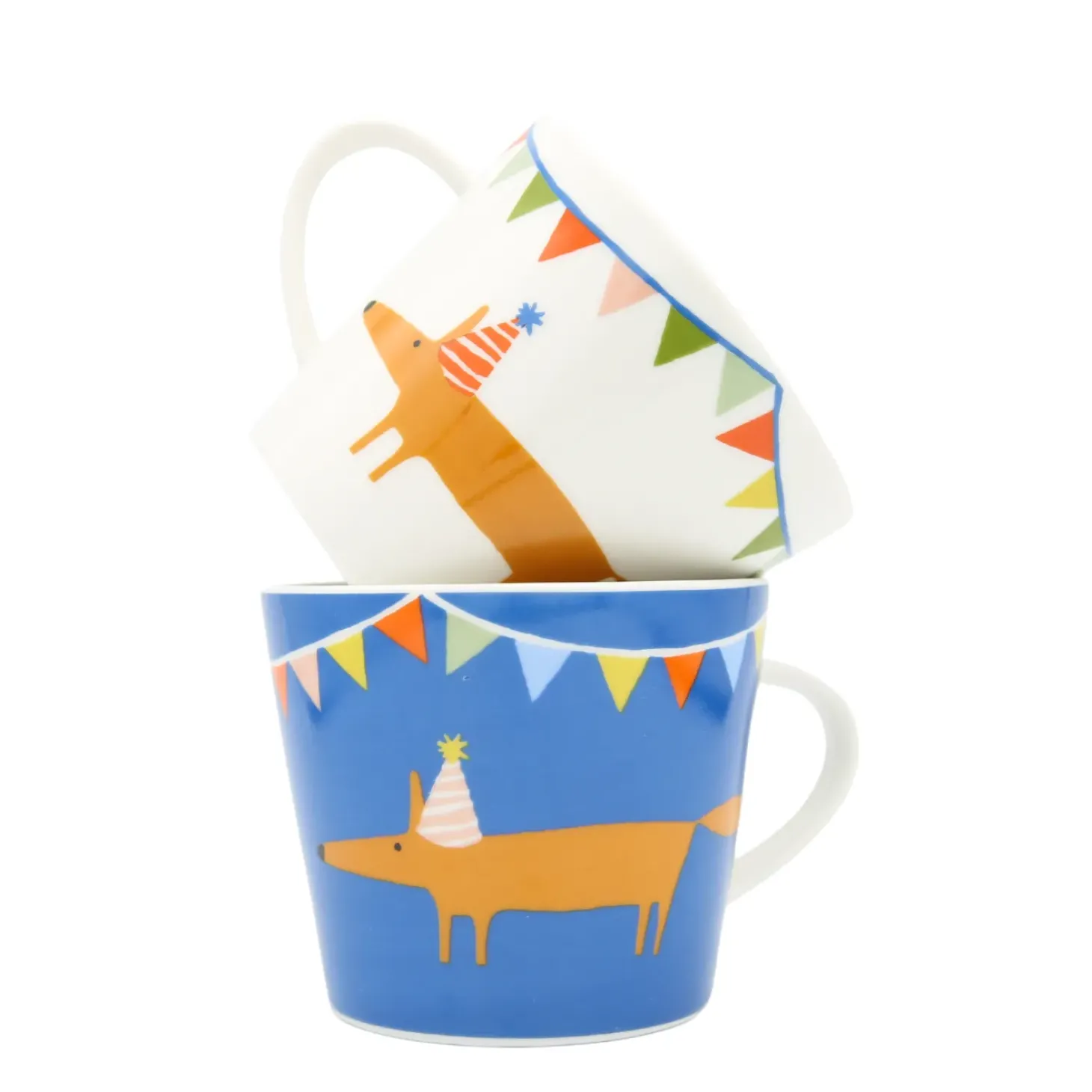 Scion Living - Animal Mug - Mr Fox Party Hat - Denim - 350ml