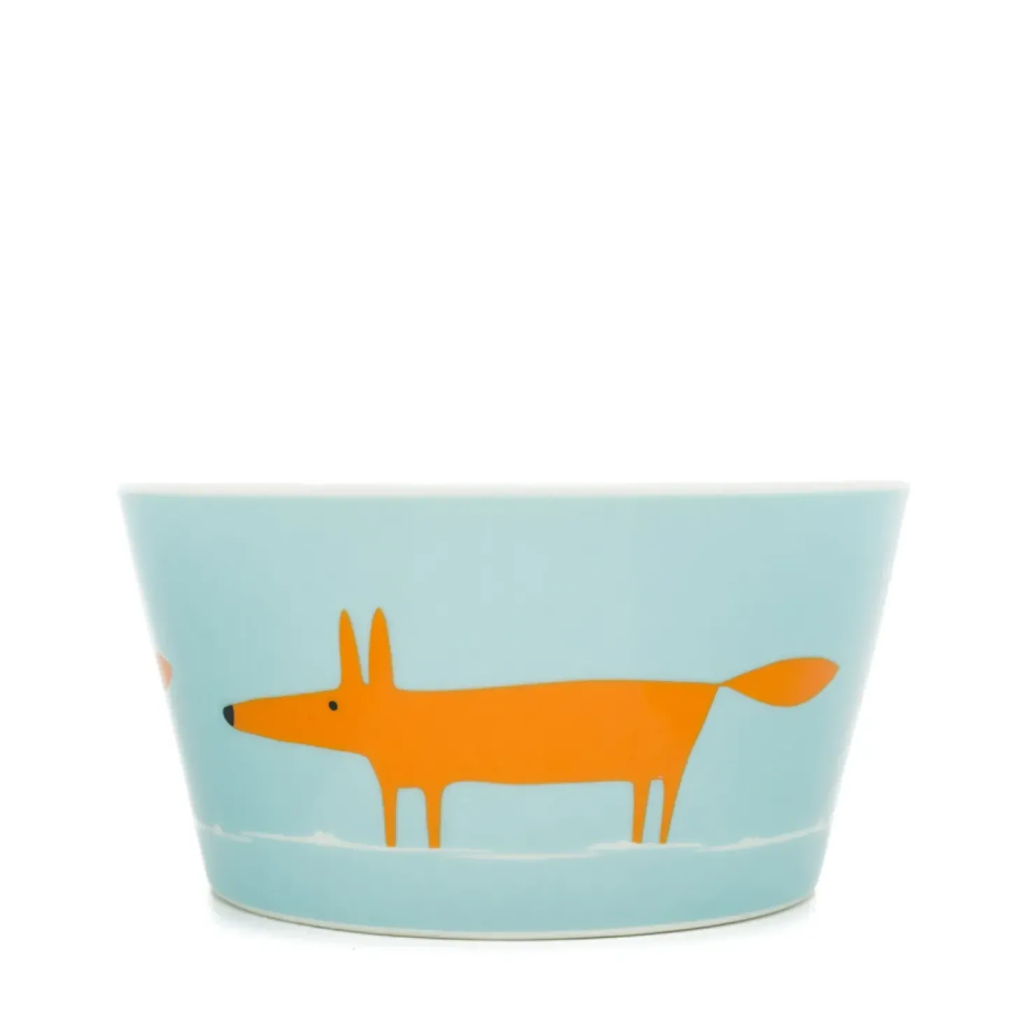 Scion Living - Ceramic Bowl - Mr Fox - Duckegg & Orange - 565ml